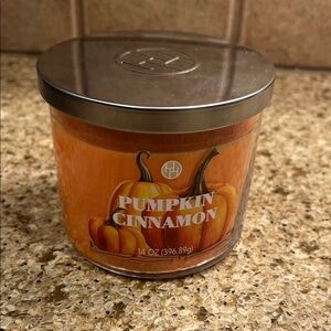 Huntington Home Pumpkin Cinnamon Candle - Orange and Silver